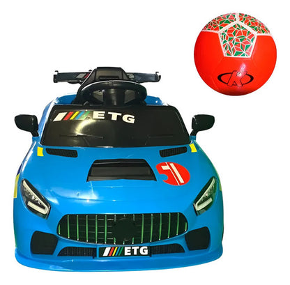 Auto Infantil 6v 1 Motor Rc C/balanceo 3 Vel + Pelota Futbol Multicolor