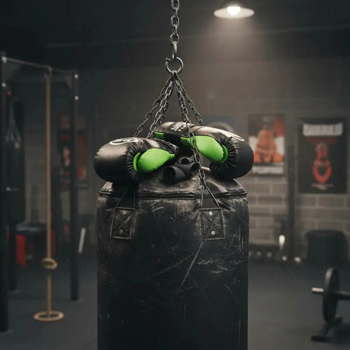 Kit Boxeo Completo 14kg Bolsa Guantes Vendas Bucal Color Rojo