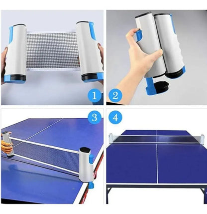Red Retráctil Para Ping Pong Tenis De Mesa Regulable Azul