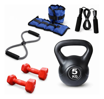 Kit Completo Fitness: Pesa Rusa, Mancuernas Y Bandas Surtidos