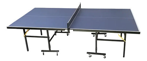 Mesa De Ping Pong Medida Profesional C/ruedas Plegable Azul