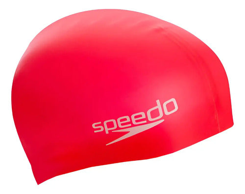 Gorro Gorra Speedo Natacion Junior Infantil Plain Flat Sil Color Rojo Diseño De La Tela Liso Tamaño Unico
