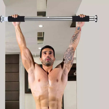 Barra De Puerta Extensible Brazos Espalda En Caja Pull Up Negro