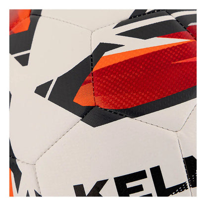 Pelota N5 Futbol Kelme Cancha Cesped Natural Cosida Pu Color Blanco/rojo