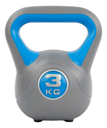 Kettlebell Rusa Plástica 3 Kg - Liveup Azul
