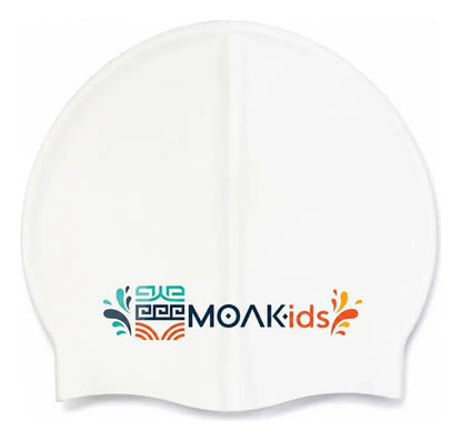 Gorra Natación Niños Silicona Moaki Kiroa Kids Blanco Liso Niño