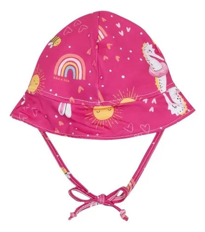 Gorro Niño/a Playa Para El Solo Uv50+ - Kiko E Kika Rosa 3 Floreado