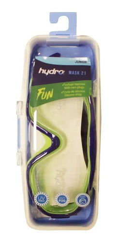 Antiparra Hydro® Natacion Mascara Pileta Buceo Junior Color Azul/verde