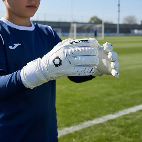 Guantes De Arquero Niños Elite Sport Warrior Blancos Color Blanco Talle 5