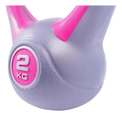 Kettlebell 2 Kg Liveup - Antideslizante Y Relleno De Arena Rosa