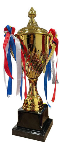 Copa Trofeo De Campeon 33cm Futbol Deportes Varios C Asas Dorado