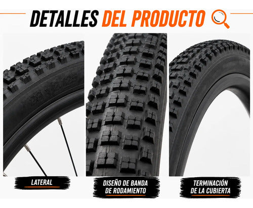 Pack X2 Cubiertas Bicicleta Rodado 29 29x2.125 Mtb Negro