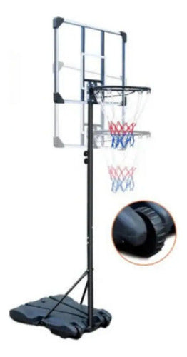 Tablero De Basquet Con Pie Altura Ajustable - 3.05m