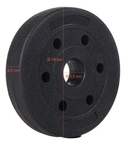 Pesa Disco Revestido 2kg Para Barra Mancuerna Entrenamiento Negro