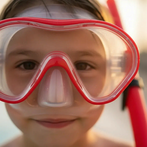 Set Snorkel Mascara Hydro Jr Niño Antifog Rojo