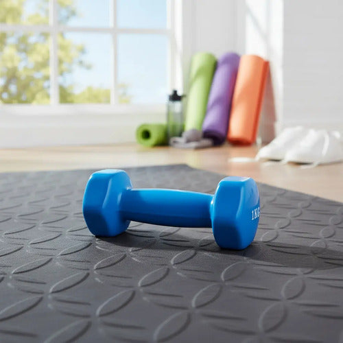 Colchoneta Pilates + Pelota 65cm + Rolo + Banda + Mancuerna Surtido