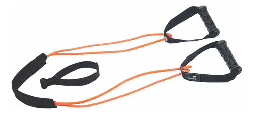 Banda Con Mango Latex Fuerte 2 Gomas Kallango Negro/naranja