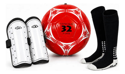 Kit Fútbol Completo Niño Adulto Pelota + Canilleras + Medias S Blanco