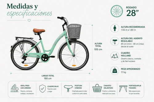 Bicicleta Adultos Knex Sport Holland Rodado 28 Mmsports Verde M