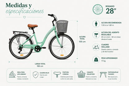 Bicicleta Adultos Knex Sport Holland Rodado 28 Mmsports Verde M