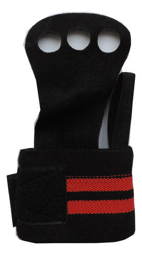 Muñequera Callera P/crossfit - Juego Universal Negro/rojo