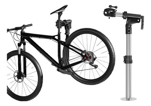 Soporte Reparación Bicicletas 58-94cm Rotación 360 - Zuba Plateado