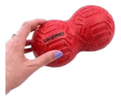 Pelota De Masaje Doble Livepro Peanut 19.5 Cm Rojo