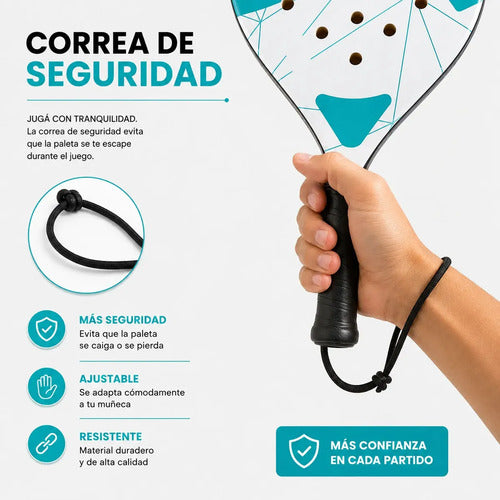 Paleta De Pádel Profesional Diseño Moderno Alto Rendimiento Blanca