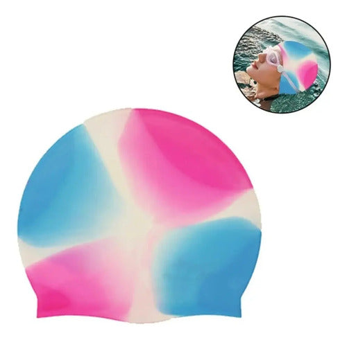 Gorra De Silicona Natacion Niños Mullticolor