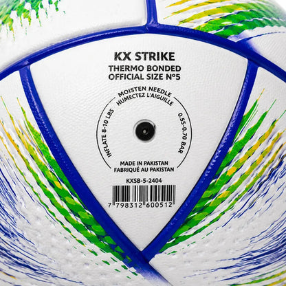 Pelota Fútbol Kx Strike Thermosellada Oficial N°5 Mmsports Blanco/azul/amarillo