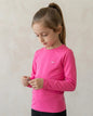 Remera Térmica Manga Larga Niños Elite Uv50+ Mmsports Rosa Chicle Liso 8