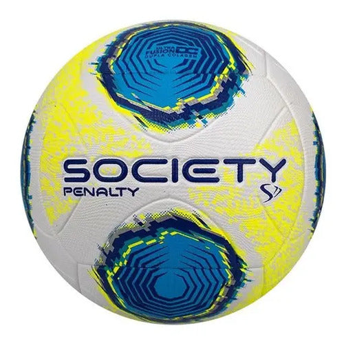 Balón De Fútbol Society Penalty S11 R2 Xxii, Color Blanco Y Azul Verde Oscuro