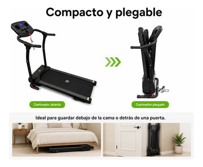 Caminador Eléctrico Plegable 2.0 Hp Hasta 12 Km/h 110 Kg Negro