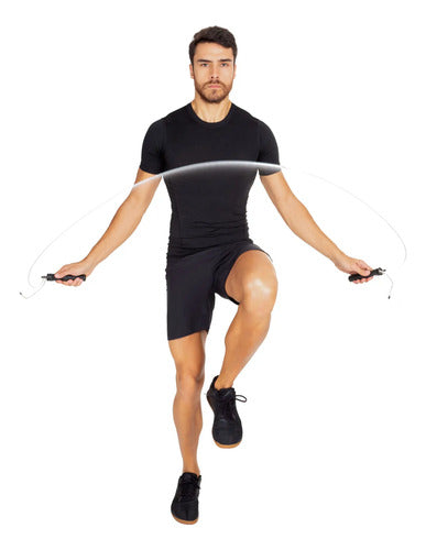 Cuerda De Entrenamiento Saltar Crossfit Acero - Vollo Negro