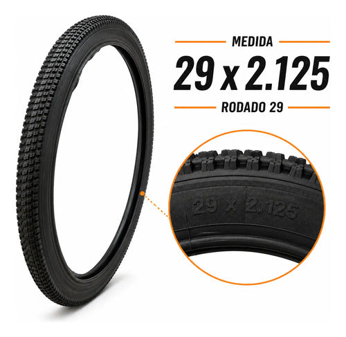Pack X2 Cubiertas Bicicleta Rodado 29 29x2.125 Mtb Negro