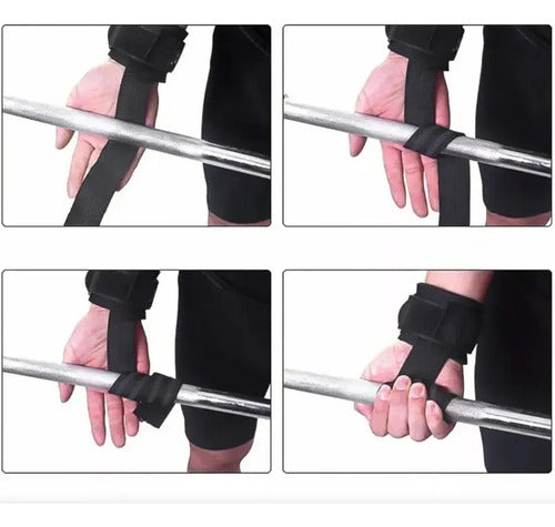 Agarre Strap Musculacion Levantamiento Pesas (par) Negro