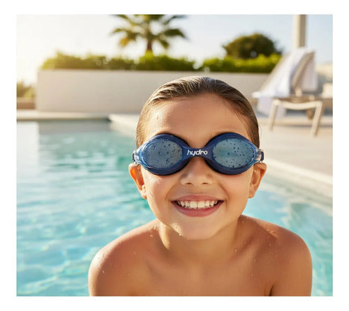 Lentes Natacion Hydro Unibody Racing Junior Antifog Uv Azul
