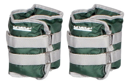 Pesas Tobilleras/muñequeras Neopreno 2 Kg(set De 2 Unidades) Verde