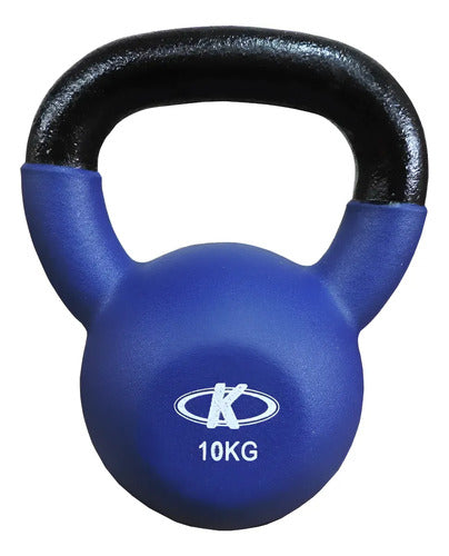 Pesa Rusa Hierro Engomado Ketlle Bell 10 Kg Azul