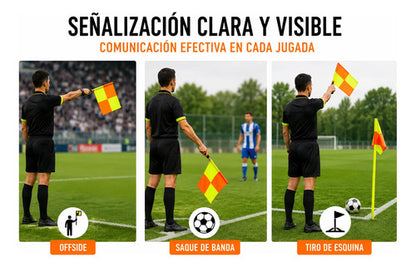 Banderín Bandera Juez Árbitro Línea Fútbol X2 Amarillo