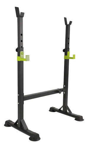 Soporte Barra Regulable Gym Rack Entrenamiento 118cm Negro