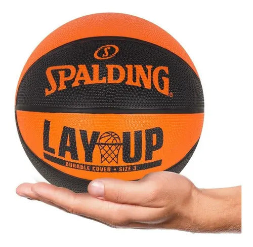 Minipelota De Baloncesto Spalding Lay Up, Goma, Color Naranja