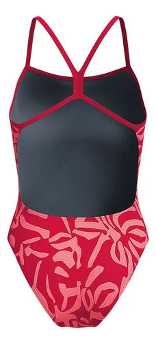 Malla De Natacion Speedo Dama Printed Vback Mmsports Rojo Floreado 42