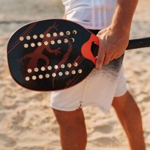 Paleta Beach Tennis Playa Fibra De Vidrio Kallango Klo08 Negro
