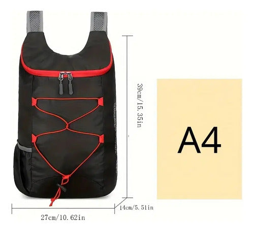 Mochila Deportiva Ultra Liviana Casual Para Viaje Camping Mm Negro Liso