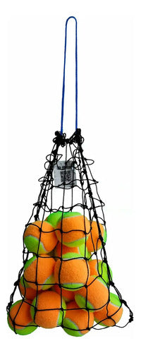 Bolsa Tennis Para 20 Pelotas Beach Tenis Playa Gismar Negro Con Pelotas Multicolor (verde, Naranja Y Amarillo)