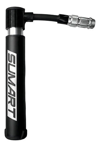 Mini Inflador De Bicicleta Sumart Portátil Y Resistente Con Manguera Flexible, Para Válvulas Presta Y Schrader Negro