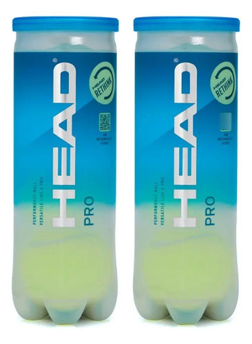 Pelota De Tenis Tennis Head Pro, 6 Pelotas, 2 Tubos Amarillo
