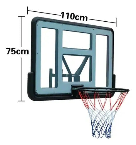 Tablero De Basket Acrílico 75x110 Cm Con Aro Y Red