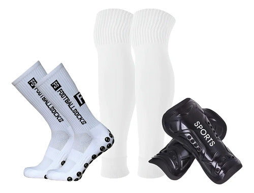 Combo Fs Medias Antideslizantes + Medias Sin Pie + Canillera Unico (38 Al 44)